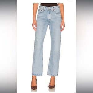 Agolde Mia Mid Rise Straight Light Blue Women's Jeans